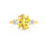 LOUELLA - Oval Yellow Sapphire Oval Petite Trilogy Engagement Ring 18k Yellow Gold