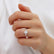 LOUELLA - Oval Lab Diamond 18k White Gold Trilogy Ring