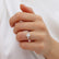 Louella 1.08tcw Oval Cut D-F Moisasanite 18k white Gold Petite Trilogy Ring Lily Arkwright