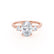 LOUELLA - Oval Petite Trilogy Engagement Ring 18k Rose Gold Engagement Ring Lily Arkwright