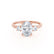 LOUELLA - Oval Lab Diamond 18k Rose Gold Trilogy Ring