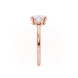 LOUELLA - Oval Lab Diamond Diamond 18k Rose Gold Trilogy Ring