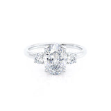 LOUELLA - Oval Lab Diamond Diamond 950 Platinum Trilogy Ring