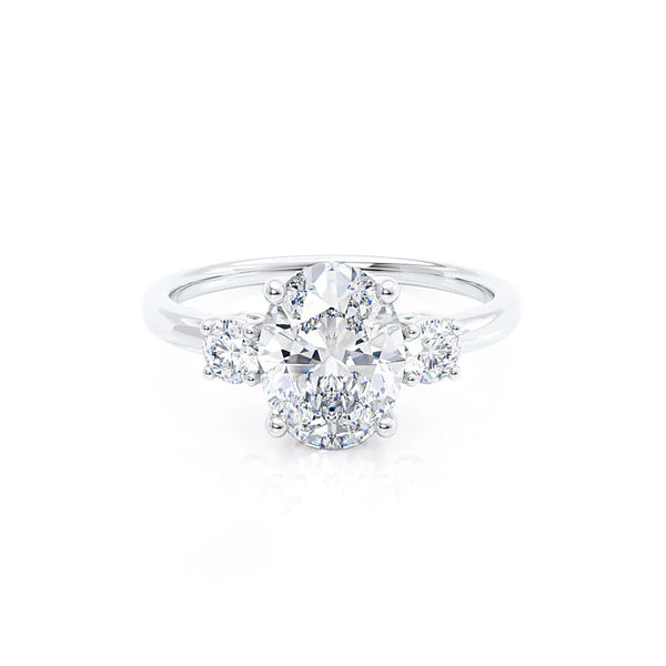 LOUELLA - Oval Lab Diamond 950 Platinum Trilogy Ring