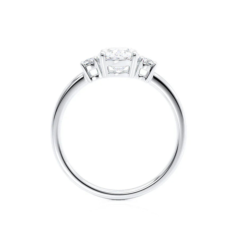 LOUELLA - Ready to Ship 1.03ct Oval Lab Diamond Platinum 950 Trilogy Ring