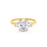 LOUELLA - Oval Petite Trilogy Engagement Ring 18k Yellow Gold Engagement Ring Lily Arkwright