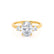 LOUELLA - Ready to Ship 0.70ct Oval Natural Diamond 18K Yellow Gold Trilogy Ring