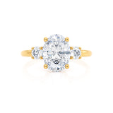 LOUELLA - Oval Petite Trilogy Engagement Ring 18k Yellow Gold Engagement Ring Lily Arkwright