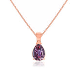 LUCINDA - Pear Alexandrite 3 Claw Pendant 18k Rose Gold Pendant Lily Arkwright