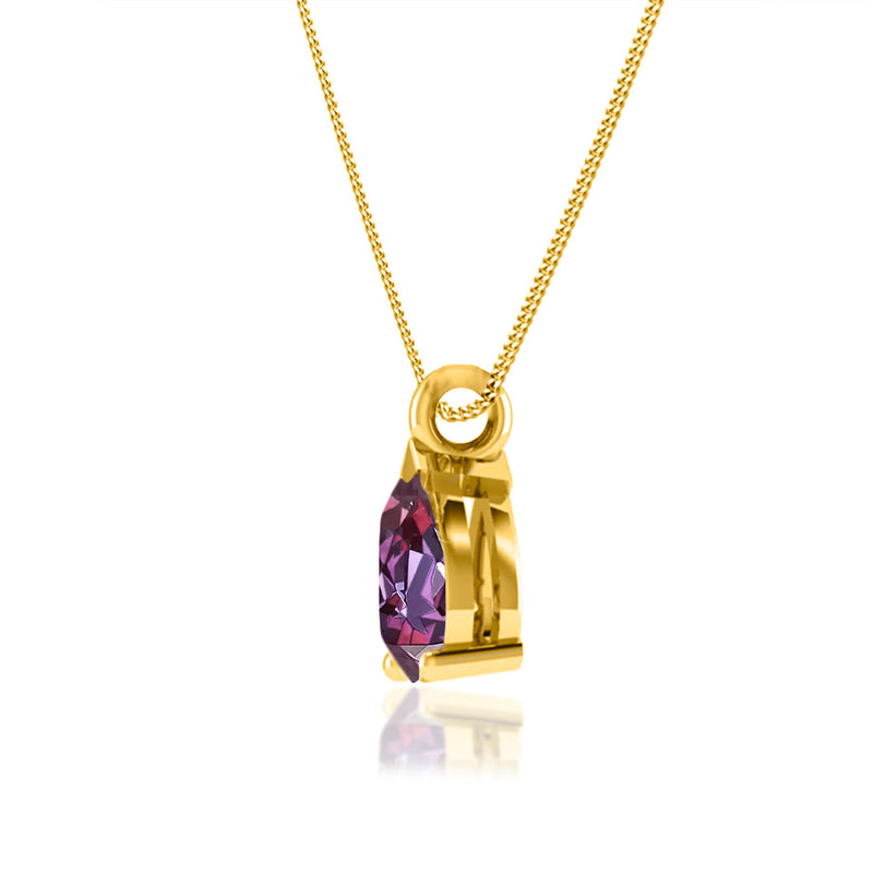 LUCINDA - Pear Alexandrite 3 Claw Pendant 18k Yellow Gold Pendant Lily Arkwright