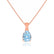 LUCINDA - Pear Aqua Spinel 3 Claw Pendant 18k Rose Gold Pendant Lily Arkwright