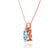 LUCINDA - Pear Aqua Spinel 3 Claw Pendant 18k Rose Gold Pendant Lily Arkwright