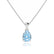 LUCINDA - Pear Aqua Spinel 3 Claw Pendant 18k White Gold Pendant Lily Arkwright