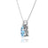 LUCINDA - Pear Aqua Spinel 3 Claw Pendant 18k White Gold Pendant Lily Arkwright