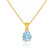 LUCINDA - Pear Aqua Spinel 3 Claw Pendant 18k Yellow Gold Pendant Lily Arkwright