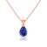 LUCINDA - Pear Blue Sapphire 3 Claw Pendant 18k Rose Gold Pendant Lily Arkwright
