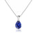 LUCINDA - Pear Blue Sapphire 3 Claw Pendant 18k White Gold Pendant Lily Arkwright