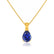 LUCINDA - Pear Blue Sapphire 3 Claw Pendant 18k Yellow Gold Pendant Lily Arkwright