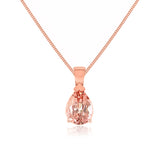 LUCINDA - Pear Champagne Sapphire 3 Claw Pendant 18k Rose Gold Pendant Lily Arkwright