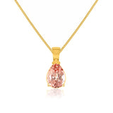 LUCINDA - Pear Champagne Sapphire 3 Claw Pendant 18k Yellow Gold Pendant Lily Arkwright
