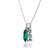 LUCINDA - Pear Emerald 3 Claw Pendant 18k White Gold Pendant Lily Arkwright