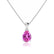 LUCINDA - Pear Pink Sapphire 3 Claw Pendant 18k White Gold Pendant Lily Arkwright