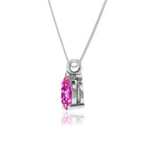 LUCINDA - Pear Pink Sapphire 3 Claw Pendant 18k White Gold Pendant Lily Arkwright