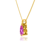 LUCINDA - Pear Pink Sapphire 3 Claw Pendant 18k Yellow Gold Pendant Lily Arkwright