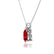 LUCINDA - Pear Ruby 3 Claw Pendant 18k White Gold Pendant Lily Arkwright