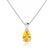 LUCINDA - Pear Yellow Sapphire 3 Claw Pendant 18k White Gold Pendant Lily Arkwright