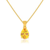 LUCINDA - Pear Yellow Sapphire 3 Claw Pendant 18k Yellow Gold Pendant Lily Arkwright