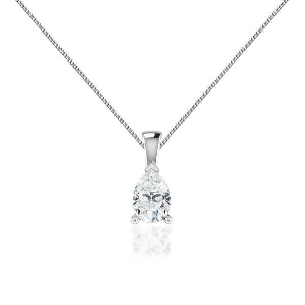 LUCINDA - Pear Lab Diamond 3 Claw Pendant 950 Platinum Pendant Lily Arkwright