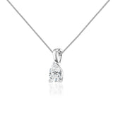 LUCINDA - Pear Lab Diamond 3 Claw Pendant 18k White Gold Pendant Lily Arkwright