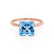 LULU - Princess Aqua Spinel 18k Rose Gold Petite Solitaire Ring Engagement Ring Lily Arkwright