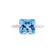 LULU - Princess Aqua Spinel 18k White Gold Petite Solitaire Ring Engagement Ring Lily Arkwright