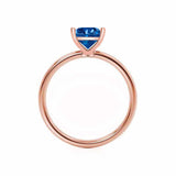 LULU - Princess Blue Sapphire 18k Rose Gold Petite Solitaire Ring Engagement Ring Lily Arkwright