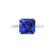 LULU - Princess Blue Sapphire 18k White Gold Petite Solitaire Ring Engagement Ring Lily Arkwright