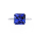 LULU - Princess Blue Sapphire 950 Platinum Petite Solitaire Ring Engagement Ring Lily Arkwright