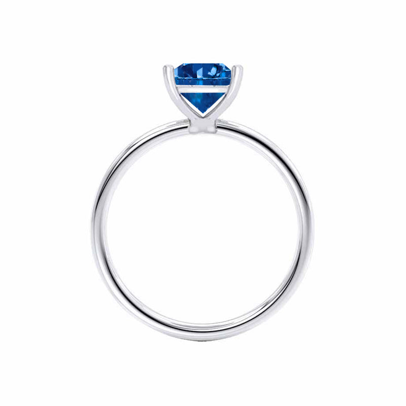 LULU - Princess Blue Sapphire 950 Platinum Petite Solitaire Ring Engagement Ring Lily Arkwright