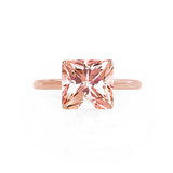 LULU - Princess Champagne Sapphire 18k Rose Gold Petite Solitaire Ring Engagement Ring Lily Arkwright