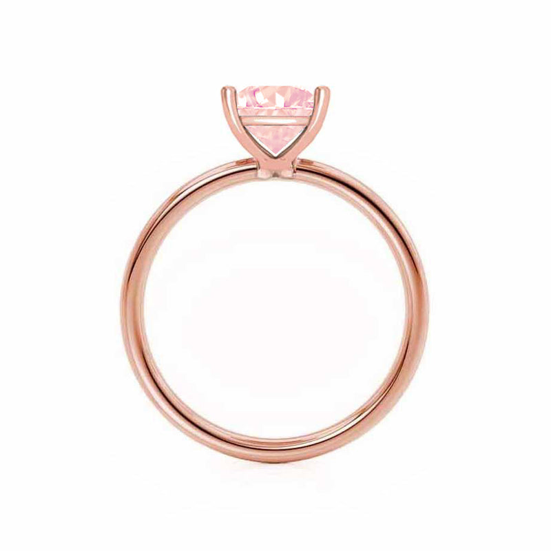 LULU - Princess Champagne Sapphire 18k Rose Gold Petite Solitaire Ring Engagement Ring Lily Arkwright