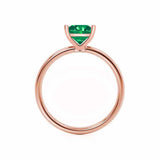 LULU - Princess Emerald 18k Rose Gold Petite Solitaire Ring Engagement Ring Lily Arkwright