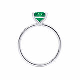 LULU - Princess Emerald 950 Platinum Petite Solitaire Ring Engagement Ring Lily Arkwright