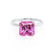 LULU - Princess Pink Sapphire 18k White Gold Petite Solitaire Ring Engagement Ring Lily Arkwright