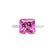 LULU - Princess Pink Sapphire 18k White Gold Petite Solitaire Ring Engagement Ring Lily Arkwright