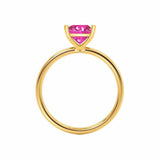 LULU - Princess Pink Sapphire 18k Yellow Gold Petite Solitaire Ring Engagement Ring Lily Arkwright