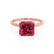 LULU - Princess Ruby 18k Rose Gold Petite Solitaire Ring Engagement Ring Lily Arkwright