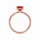 LULU - Princess Ruby 18k Rose Gold Petite Solitaire Ring Engagement Ring Lily Arkwright