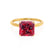 LULU - Princess Ruby 18k Yellow Gold Petite Solitaire Ring Engagement Ring Lily Arkwright