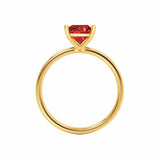 LULU - Princess Ruby 18k Yellow Gold Petite Solitaire Ring Engagement Ring Lily Arkwright